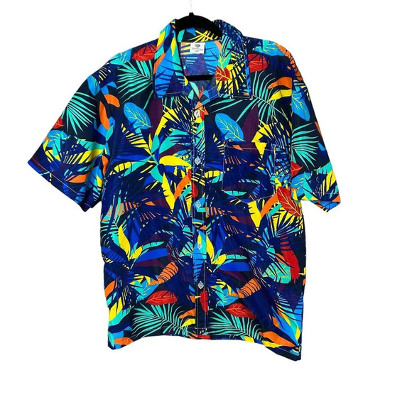Tailor Pal Love Men's Colorful Hawaiian Tropical Short Sleeve Shirt - Picture 1 of 8